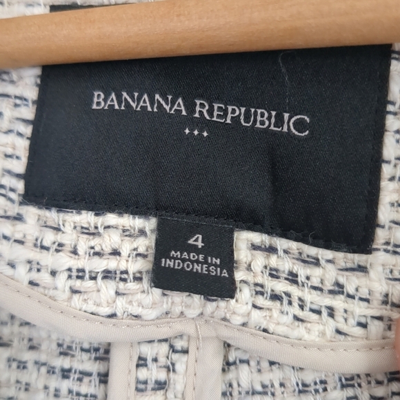 Banana Republic Blazer Womens 4P Cotton Corpcore Elegant Neutral - Picture 5 of 9